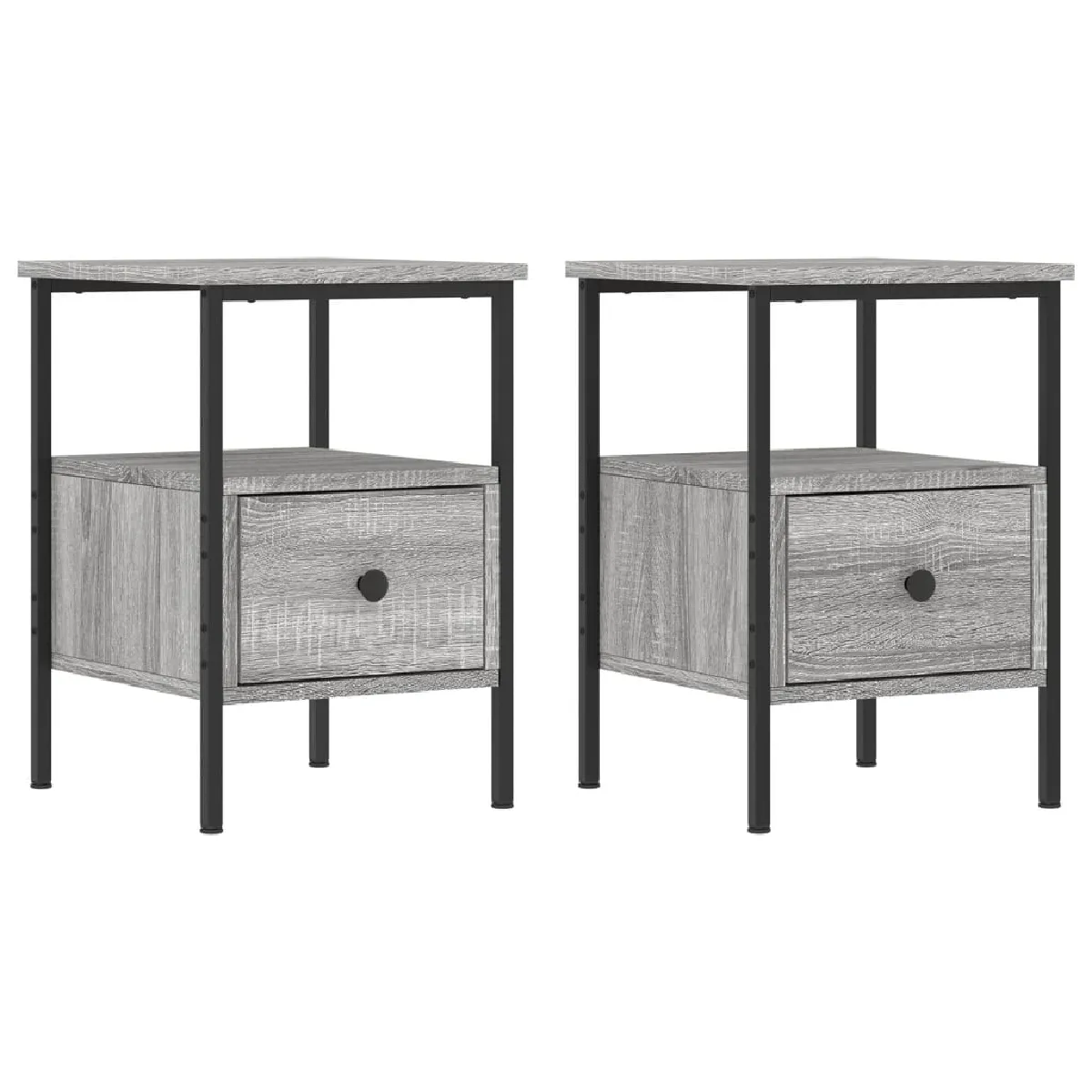 Lot De 2 Tables De Chevet Avec Tiroir Et Étagère 34 X 36 X Dec035650
