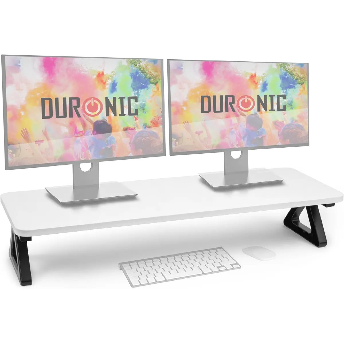 Support Pour Moniteur En Mdf 82 X 30 Cm Rehausseur D'écrans De 16cm Ordinateur Portable Lcd Led Tv Duronic Dm06-2 We