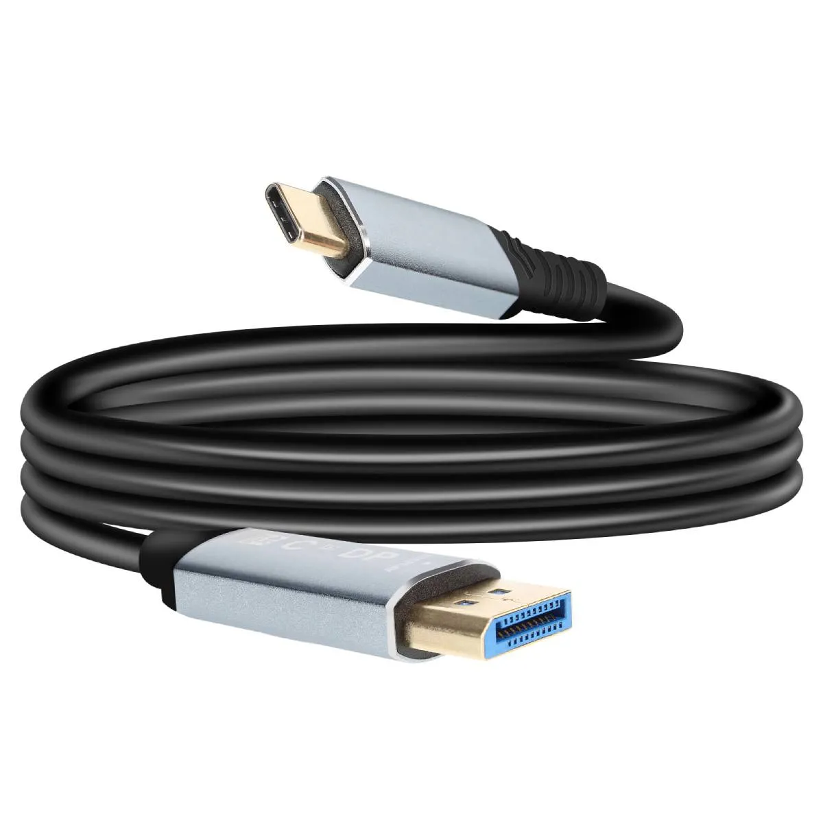 Câble Vidéo Displayport Vers Usb-c 4k 60hz 1.8m Pour Pc Et Tablette Noir Linq