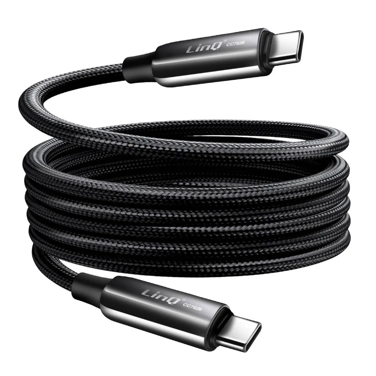 Câble De Charge Et Transfert Usb-c / Usb-c 5a 240w Power Delivery 2m Noir Linq