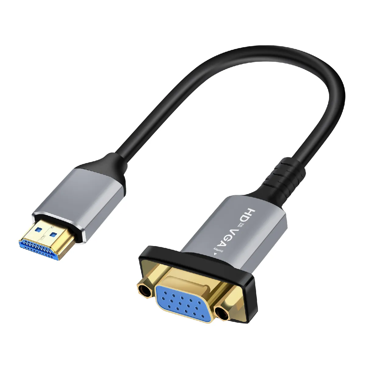 Câble Adaptateur Hdmi / Vga Affichage Vidéo Full Hd 1080p 20cm Gris Linq