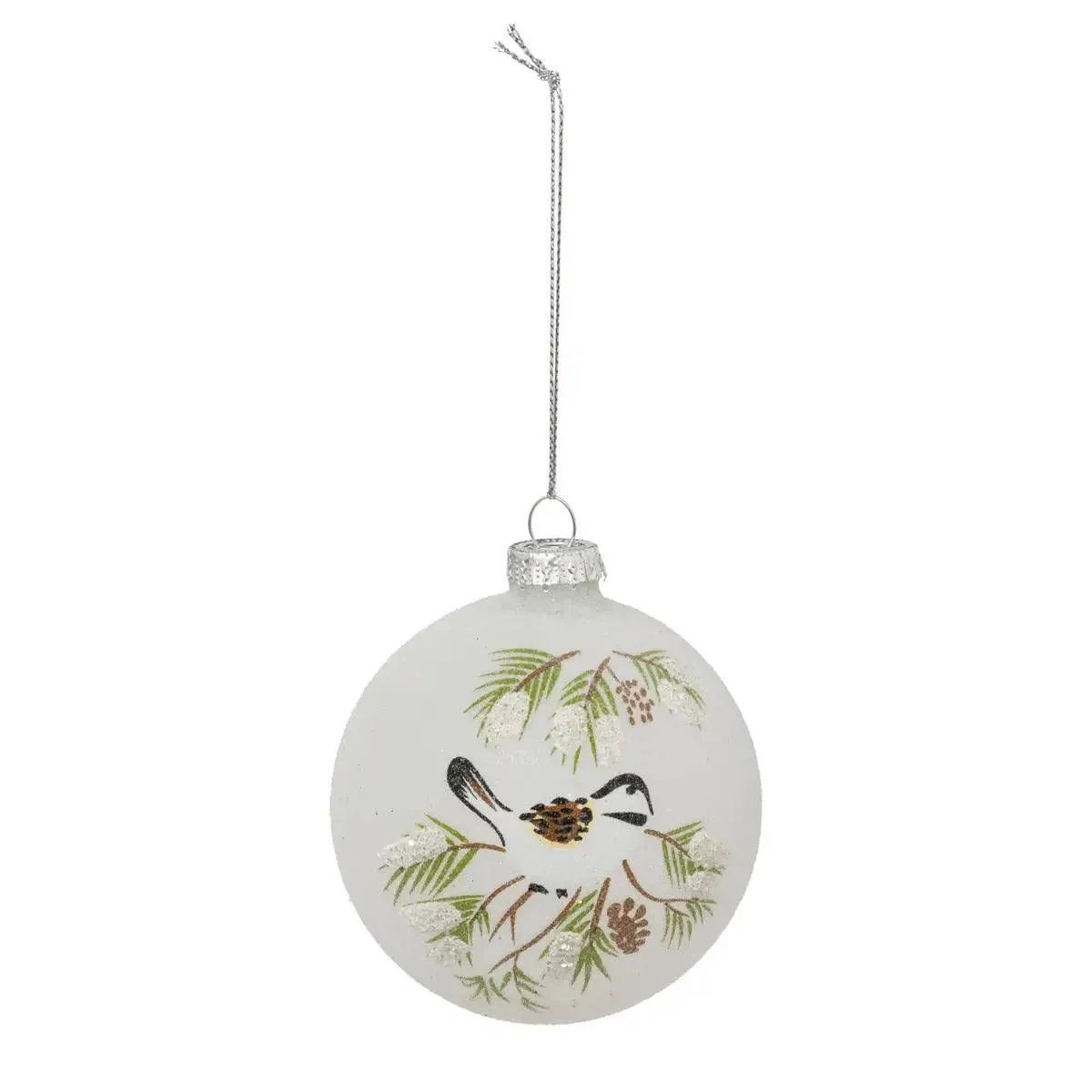 Boule De Noël Oiseau Branches En Verre 80mm - Feeric Lights & Christmas