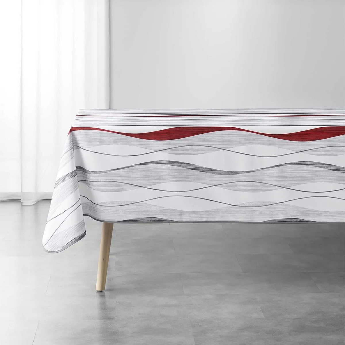 Nappe Imprimée "ondulys" 150x240cm Rouge