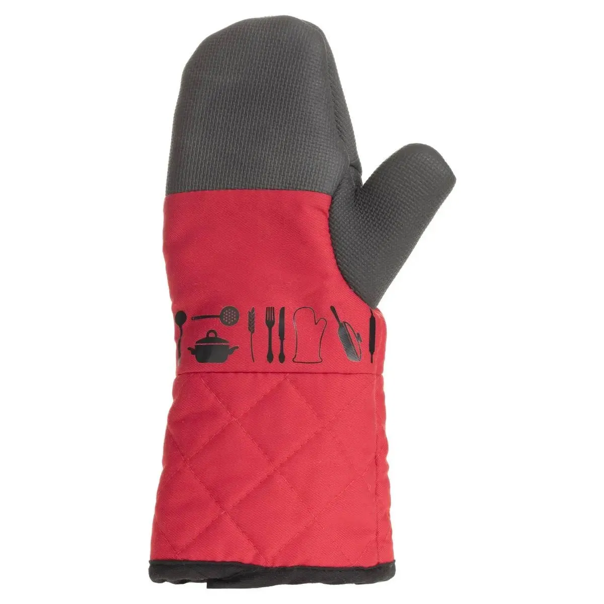 Gant De Cuisine Néoprène Gris Et Rouge - 5five