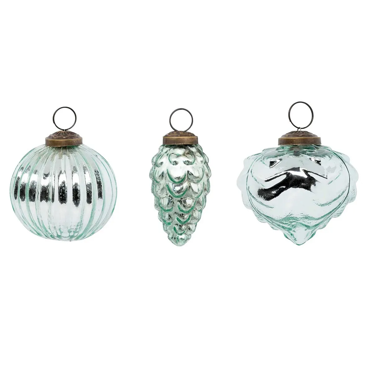 Boules De Noël "refuge" Lot De 3 En Verre D8cm - Feeric Lights & Christmas
