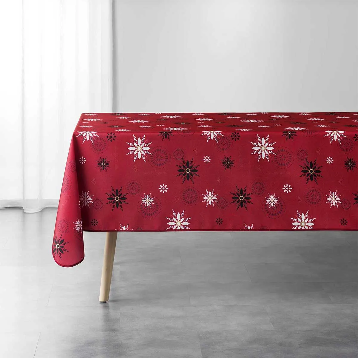 Nappe Imprimée "enchante" 150x240cm Rouge