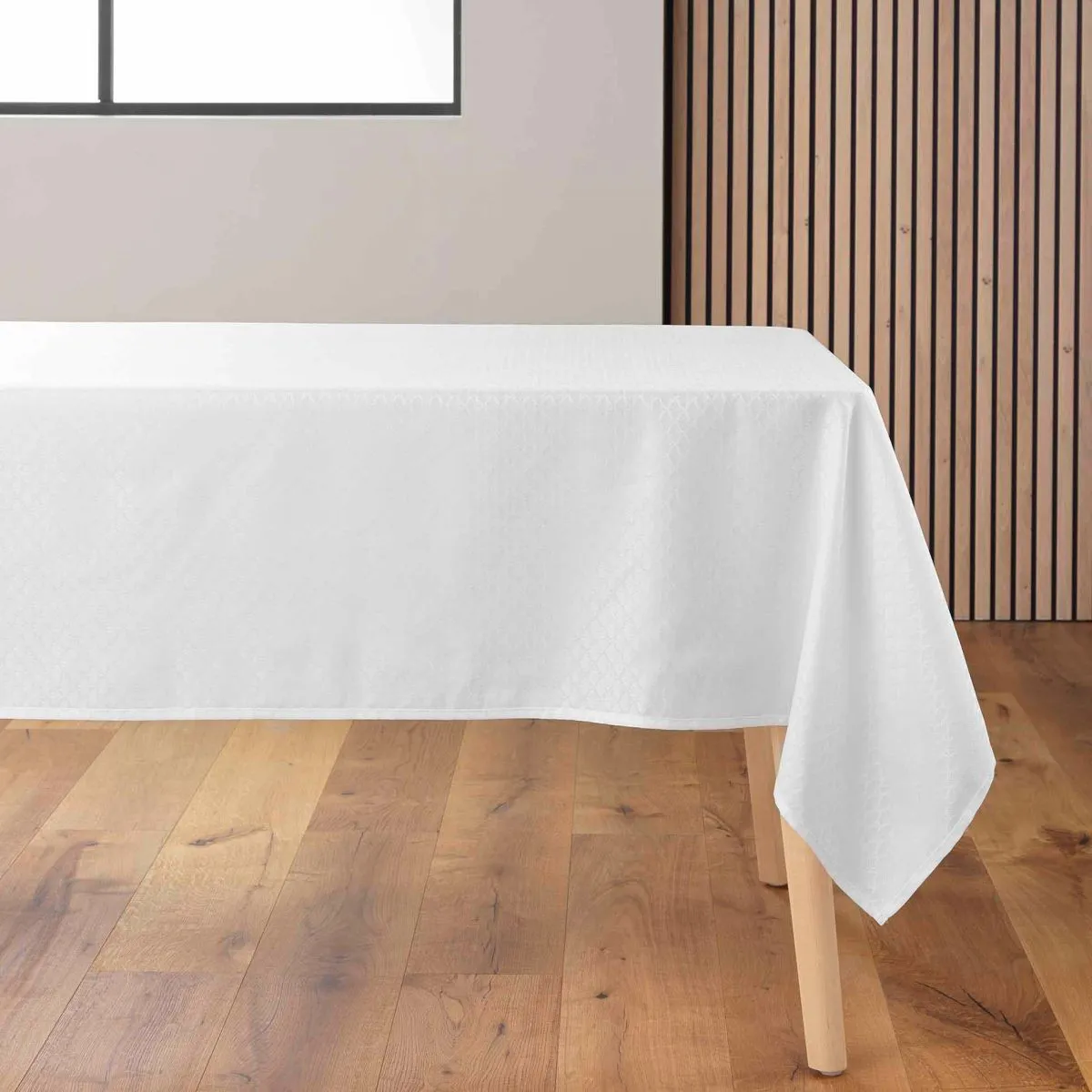 Nappe Jacquard Imprimé "artea" 140x240cm Blanc