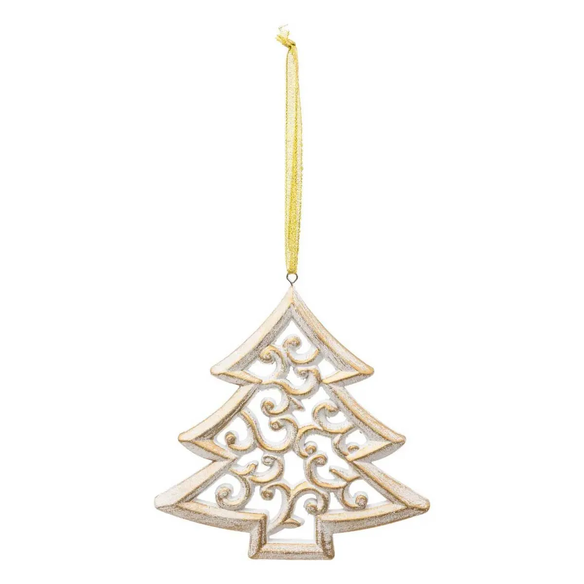 Sapin De Noël En Bois Blanc Arabesque 15 Cm - Feeric Lights & Christmas