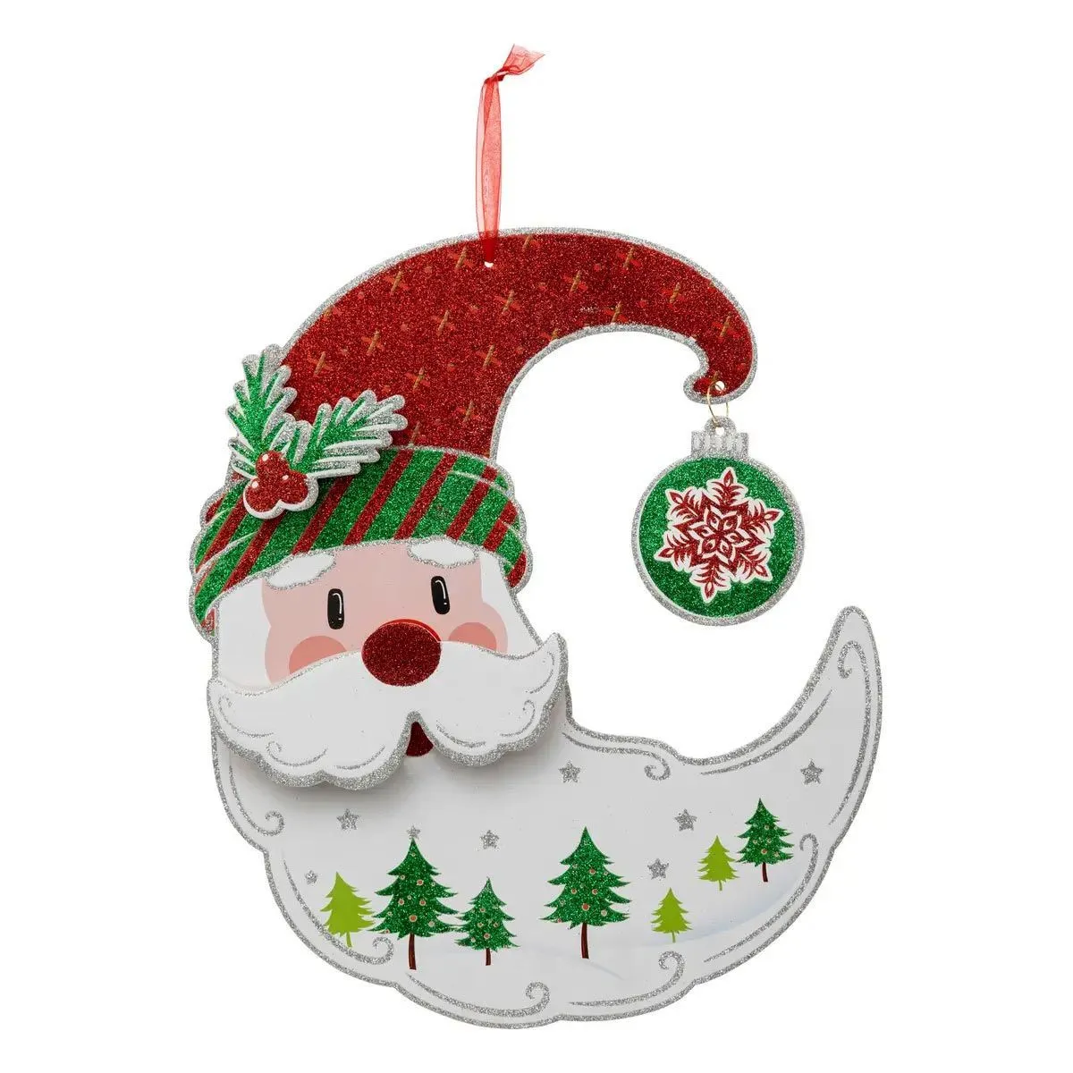 Sujet Déco Lune Père Noël 37cm - Feeric Lights & Christmas