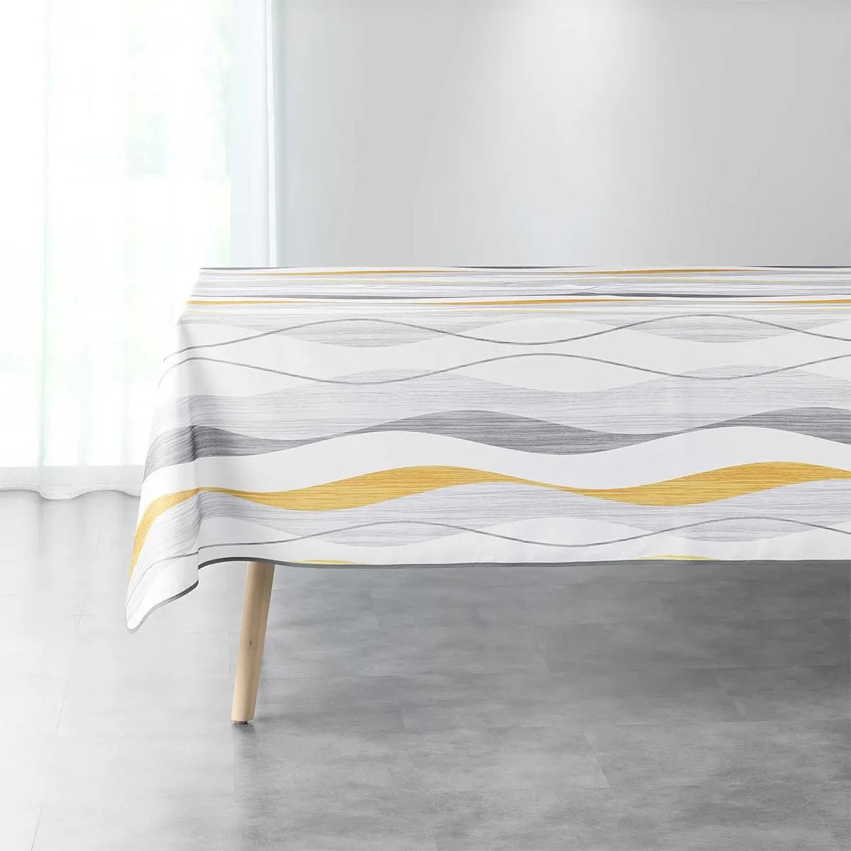 Nappe Imprimée "ondulys" 150x240cm Jaune