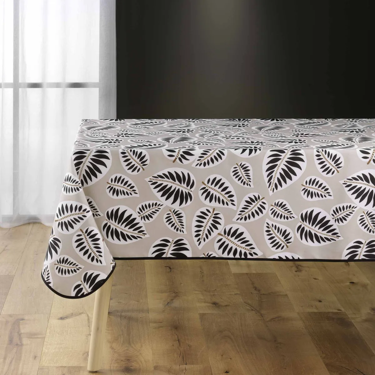 Nappe Antitache Imprimé "alma" 150x240cm Noir