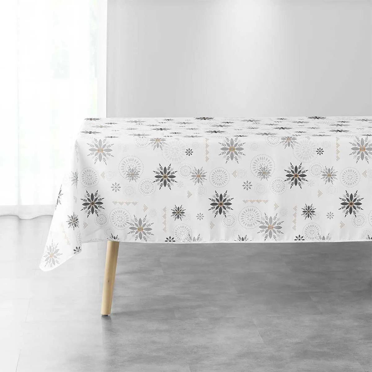 Nappe Imprimée "enchante" 150x240cm Blanc