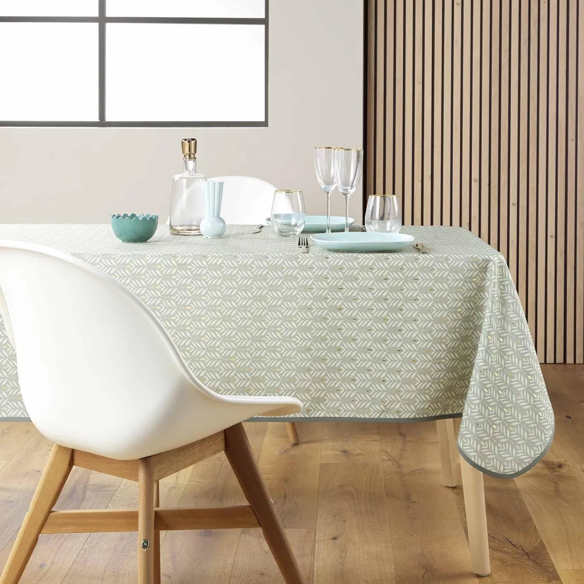 Nappe Imprimé "piana" 145x240cm Sauge