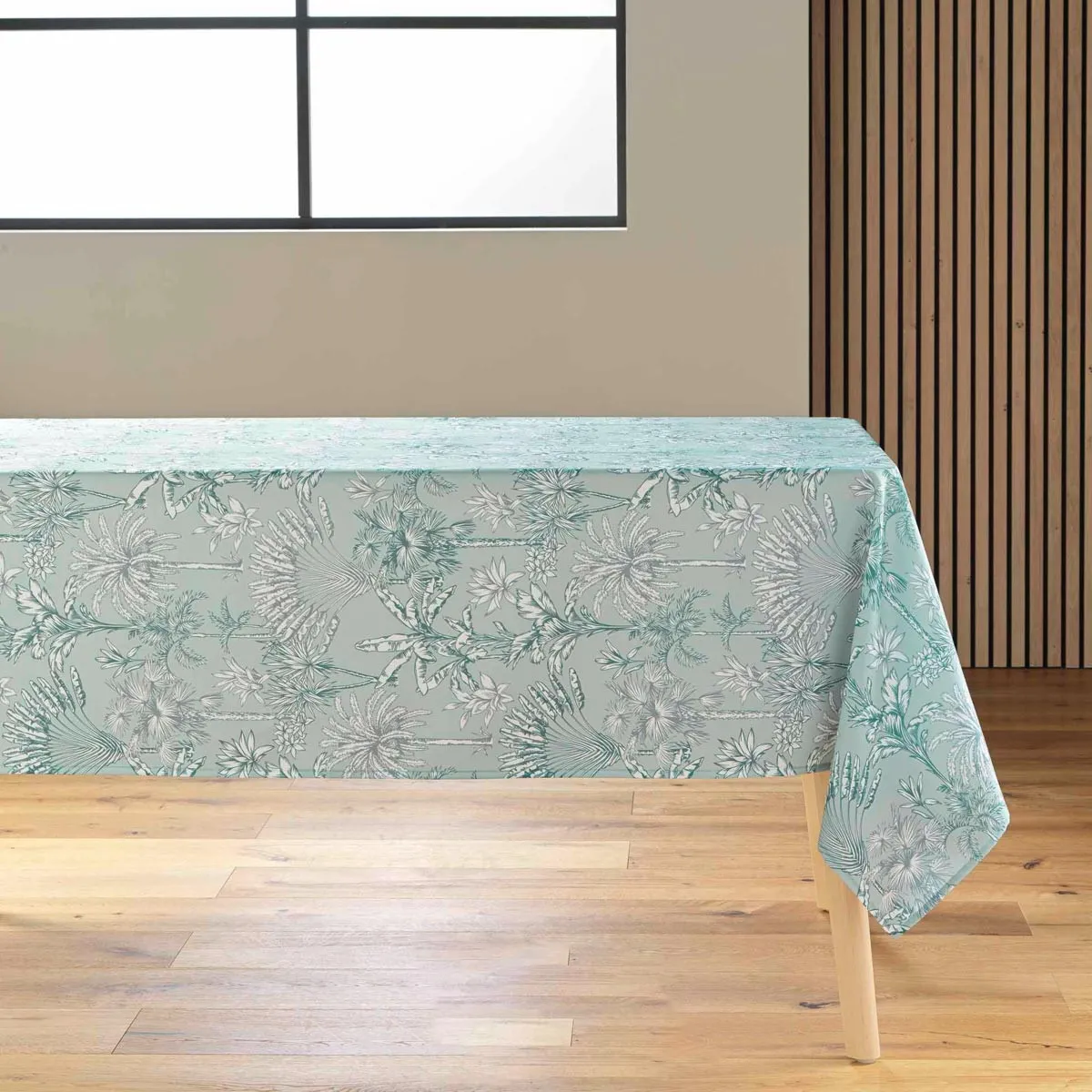 Nappe Antitache Imprimé "canarie" 145x240cm Sauge