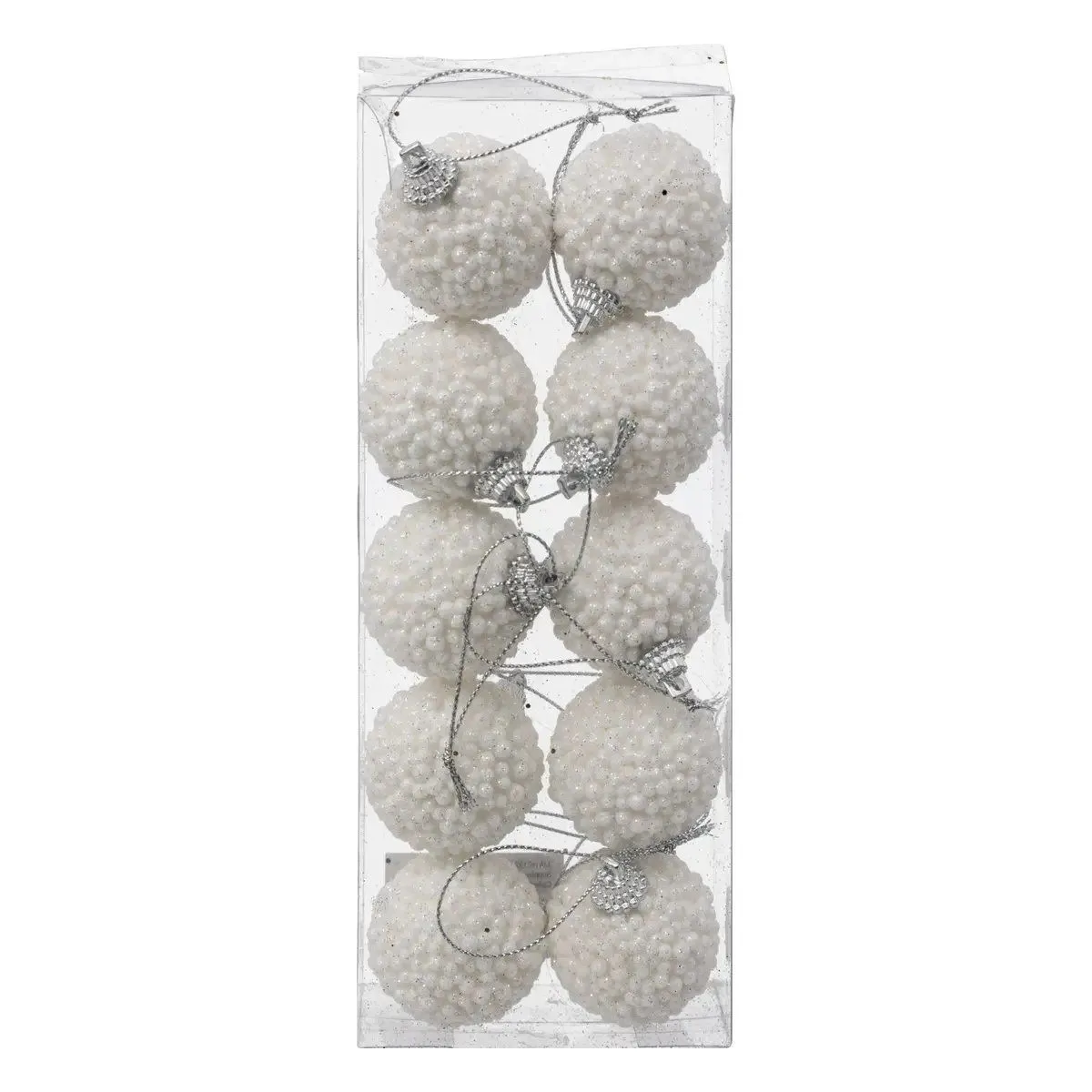 Lot De 10 Petites Boules De Noël Billes Blanches D. 4 Cm - Feeric Lights & Christmas