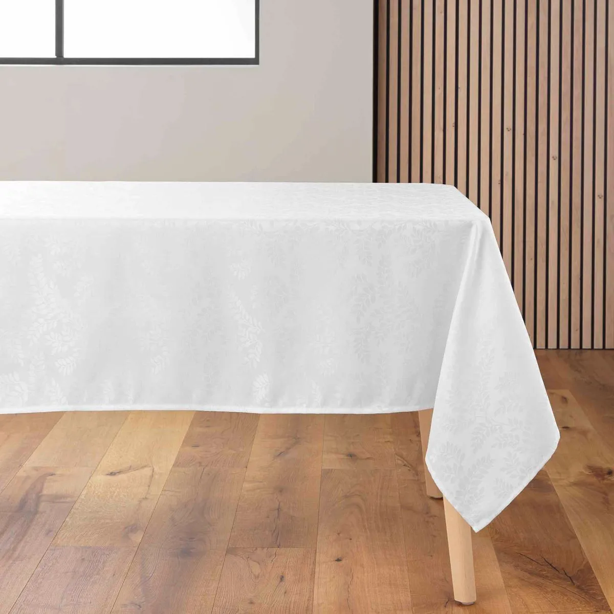 Nappe Jacquard Imprimé "doriane" 140x240cm Blanc