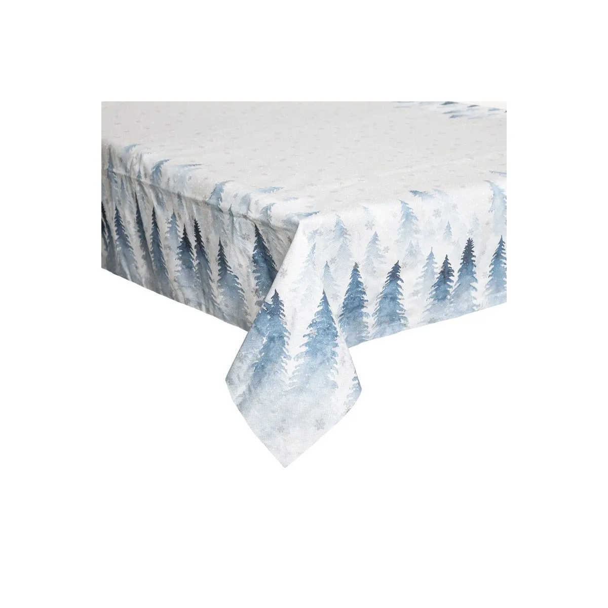 Nappe Imprimée Sapin "hors Piste" 140x240cm Blanc
