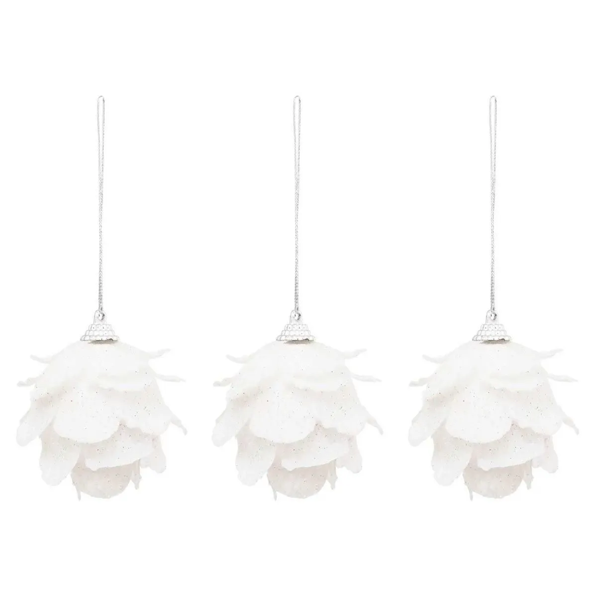 Lot De 3 Fleurs De Noël En Plastique Blanches 6 Cm - Feeric Lights & Christmas