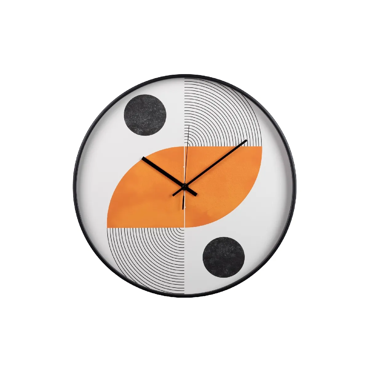 Horloge murale en métal noir 60 x 4,5 x 60 cm