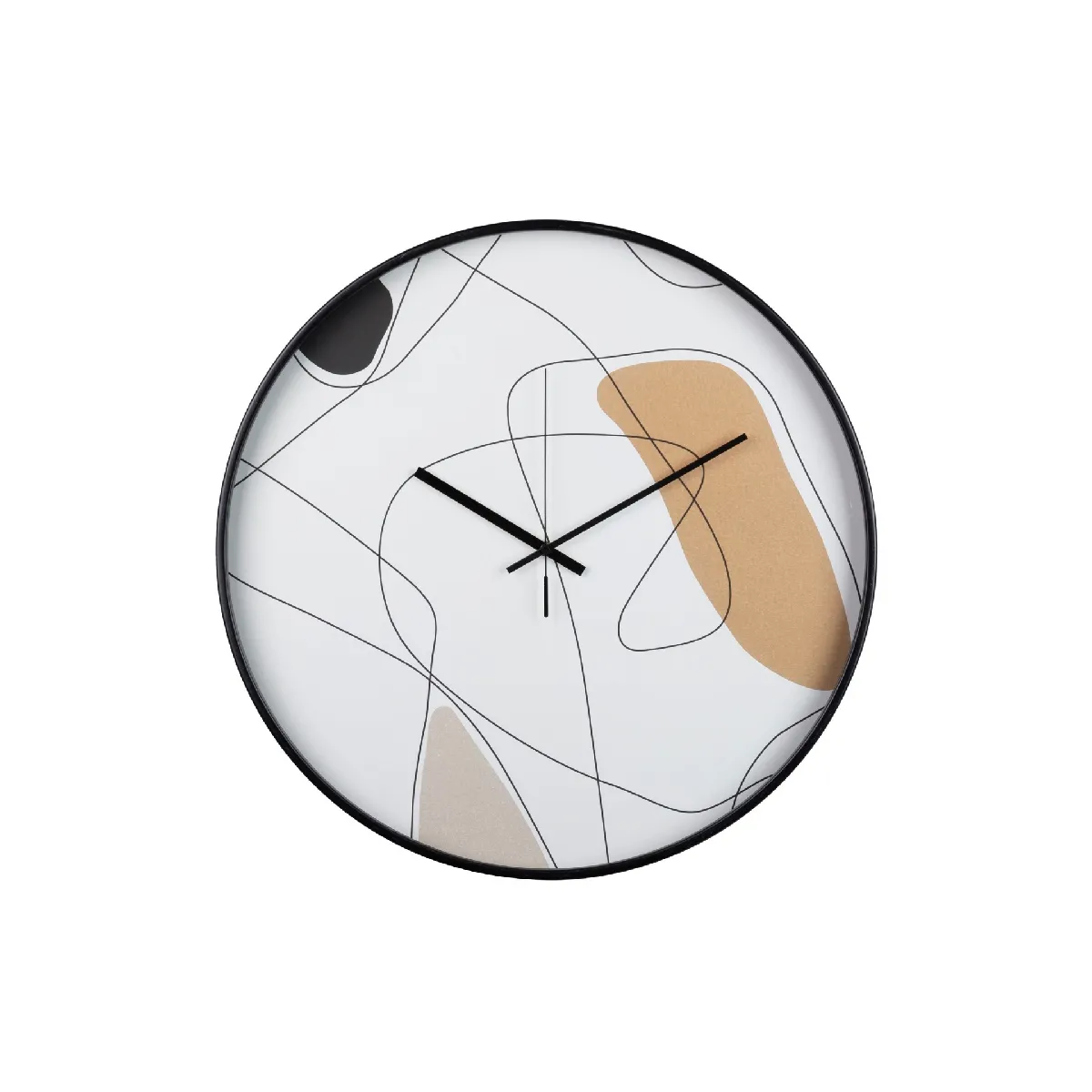 Horloge murale en métal noir 60 x 4,5 x 60 cm