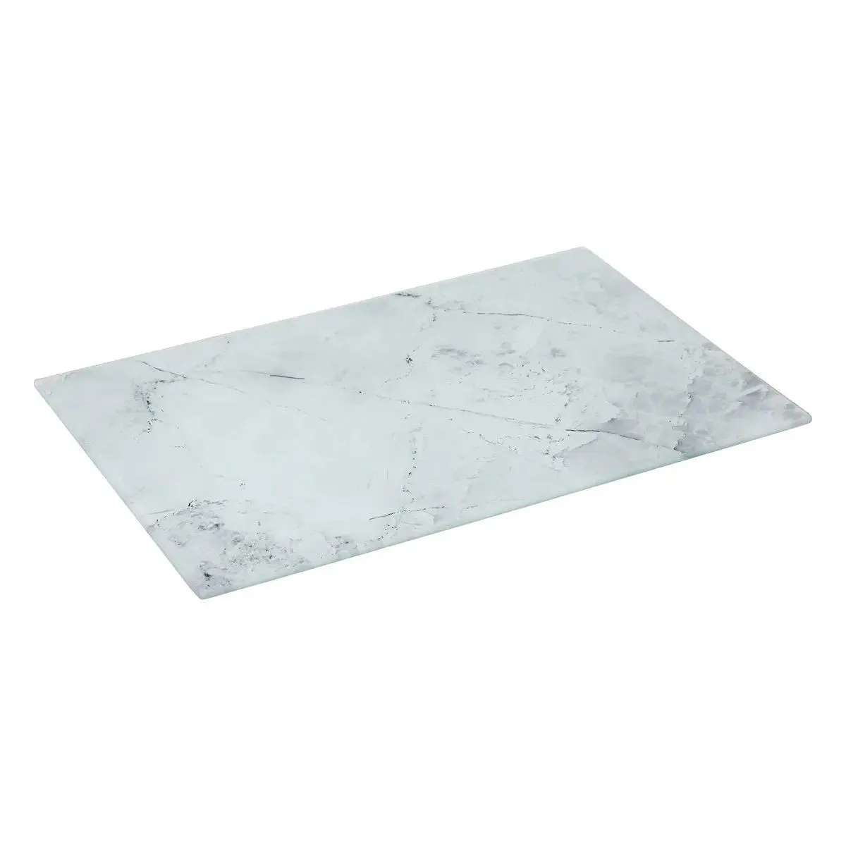 Planche À Découper Verre 30x20cm Blanc Effet Marbre - 5five