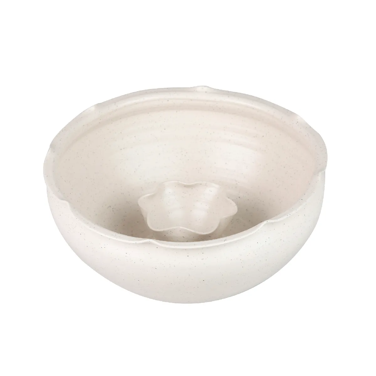 Centre de table en céramique beige Izmir 34 x 34 x 16 cm