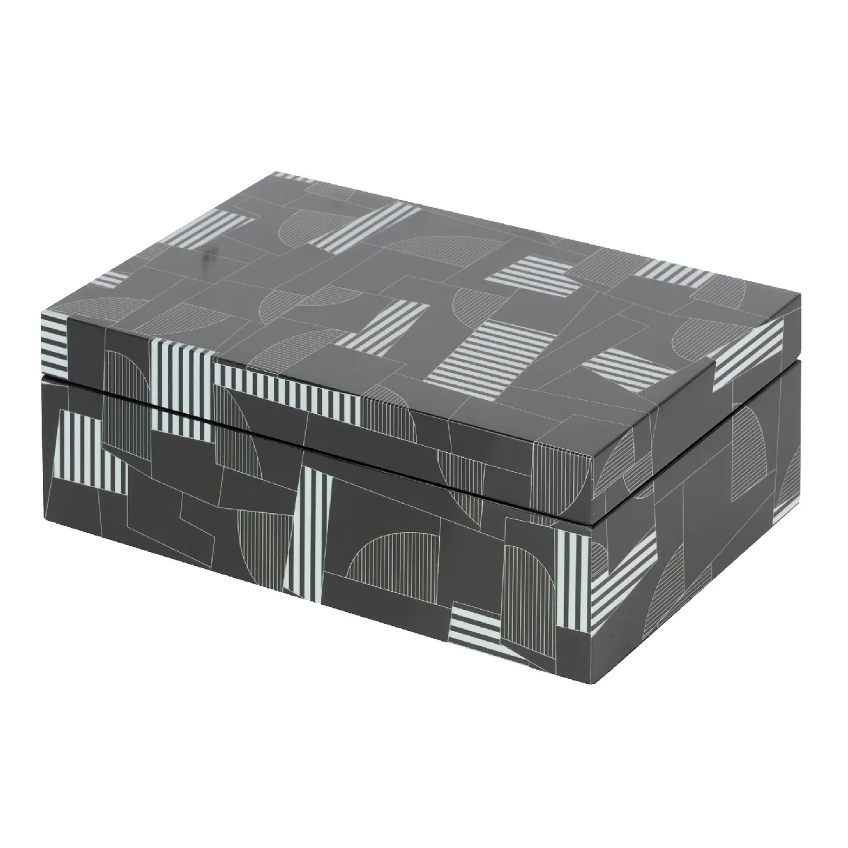 Boîte en MDF noir et gris 28 x 18 x 10 cm