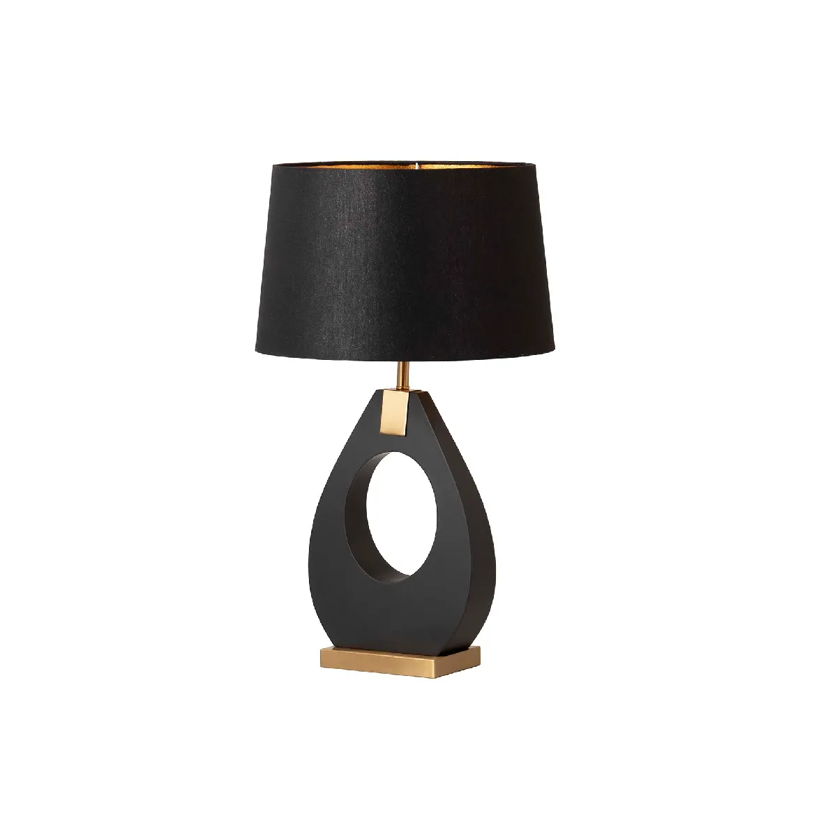 Lampe de table en MDF noir et métal 40 x 40 x 68 cm