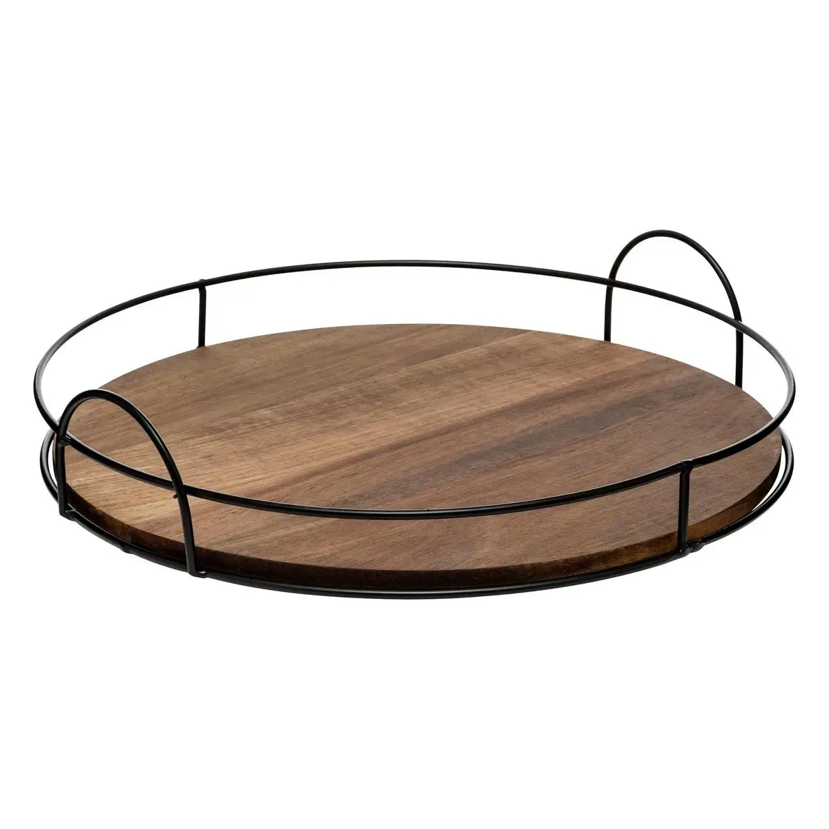Plat De Présentation "twisted Lime" Acacia Marron D34cm - Sg Secret De Gourmet