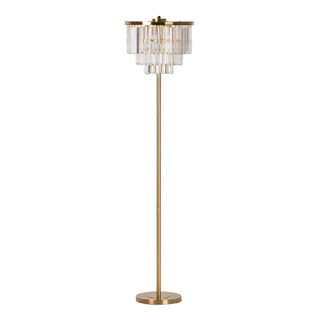 Lampadaire en métal doré et cristal 40 x 40 x 160 cm