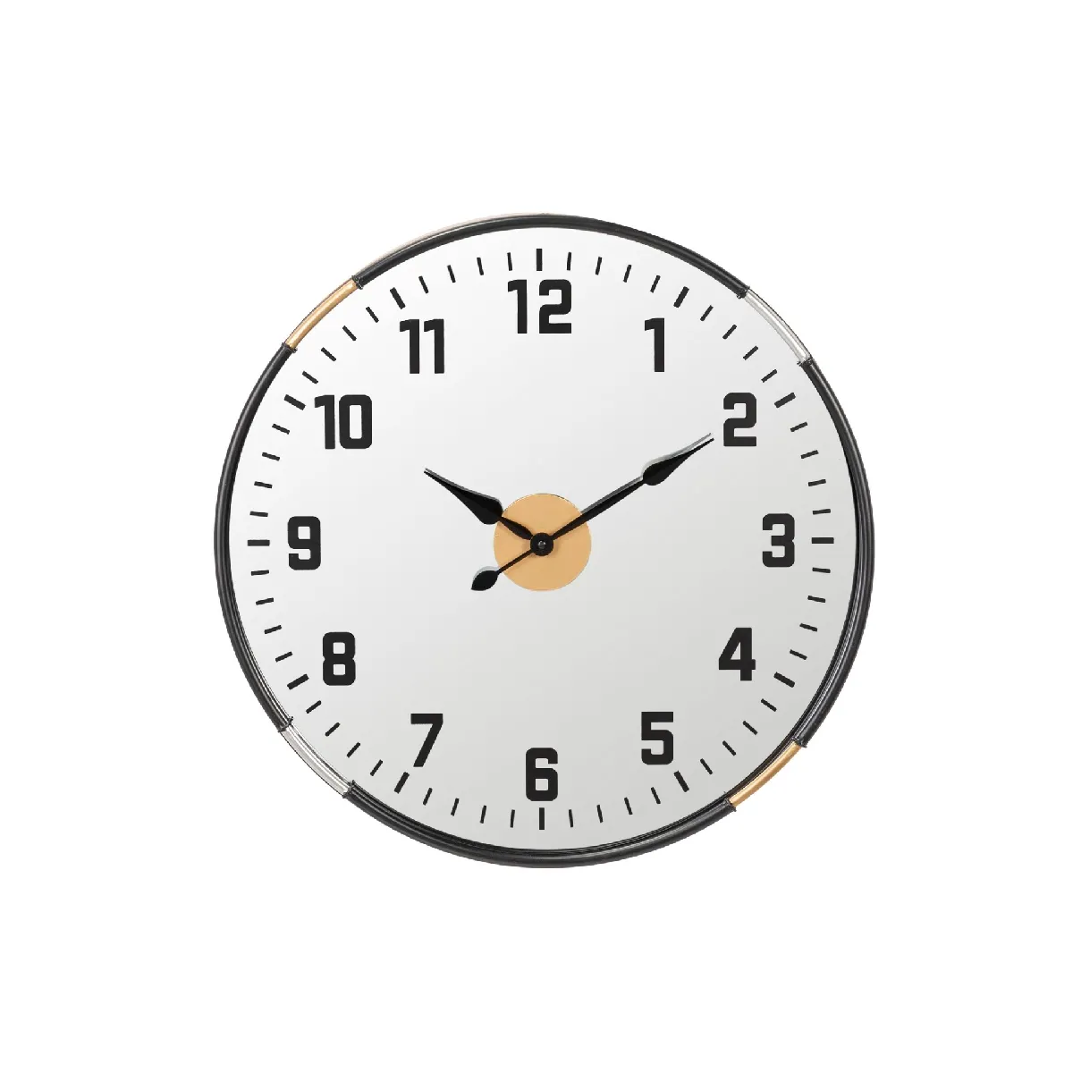 Horloge murale miroir en métal 60 x 5 x 60 cm