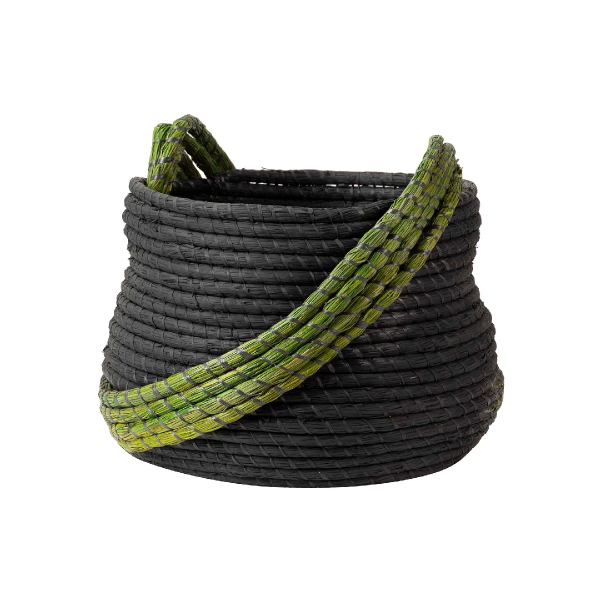 Panier en fibre naturelle noire 51 x 51 x 34 cm