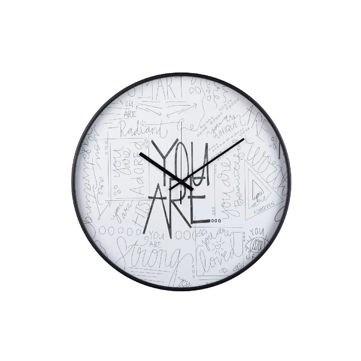 Horloge murale en métal noir 60 x 4,5 x 60 cm