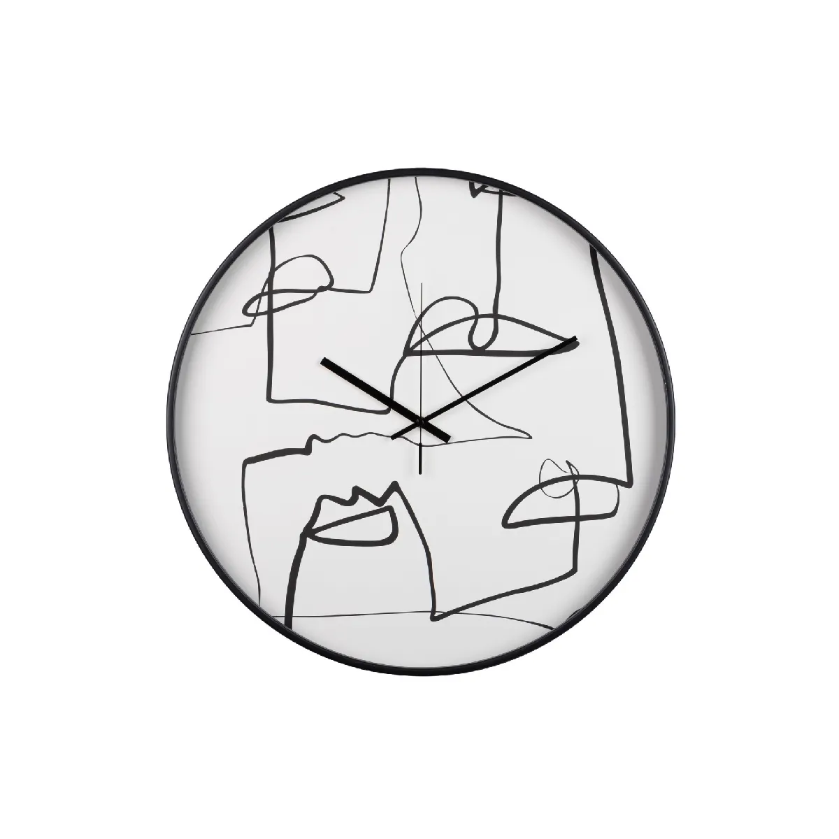 Horloge murale en métal noir 60 x 4,5 x 60 cm