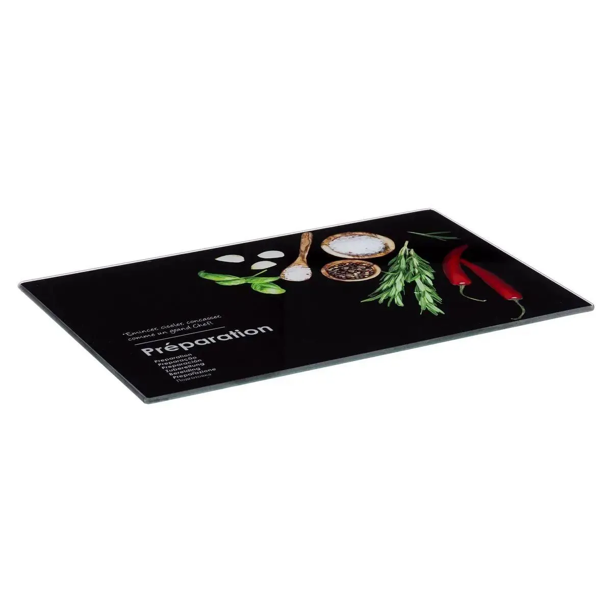 Planche À Découper 30x20cm "black Edition" Verre - 5five