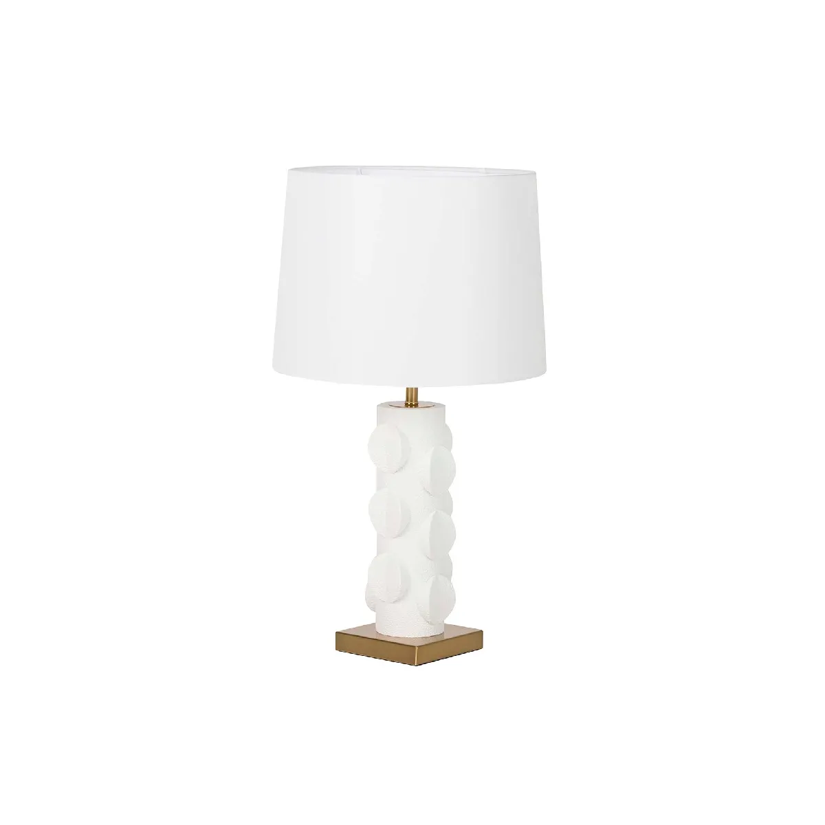 Lampe de table en métal blanc et résine 36 x 36 x 60 cm