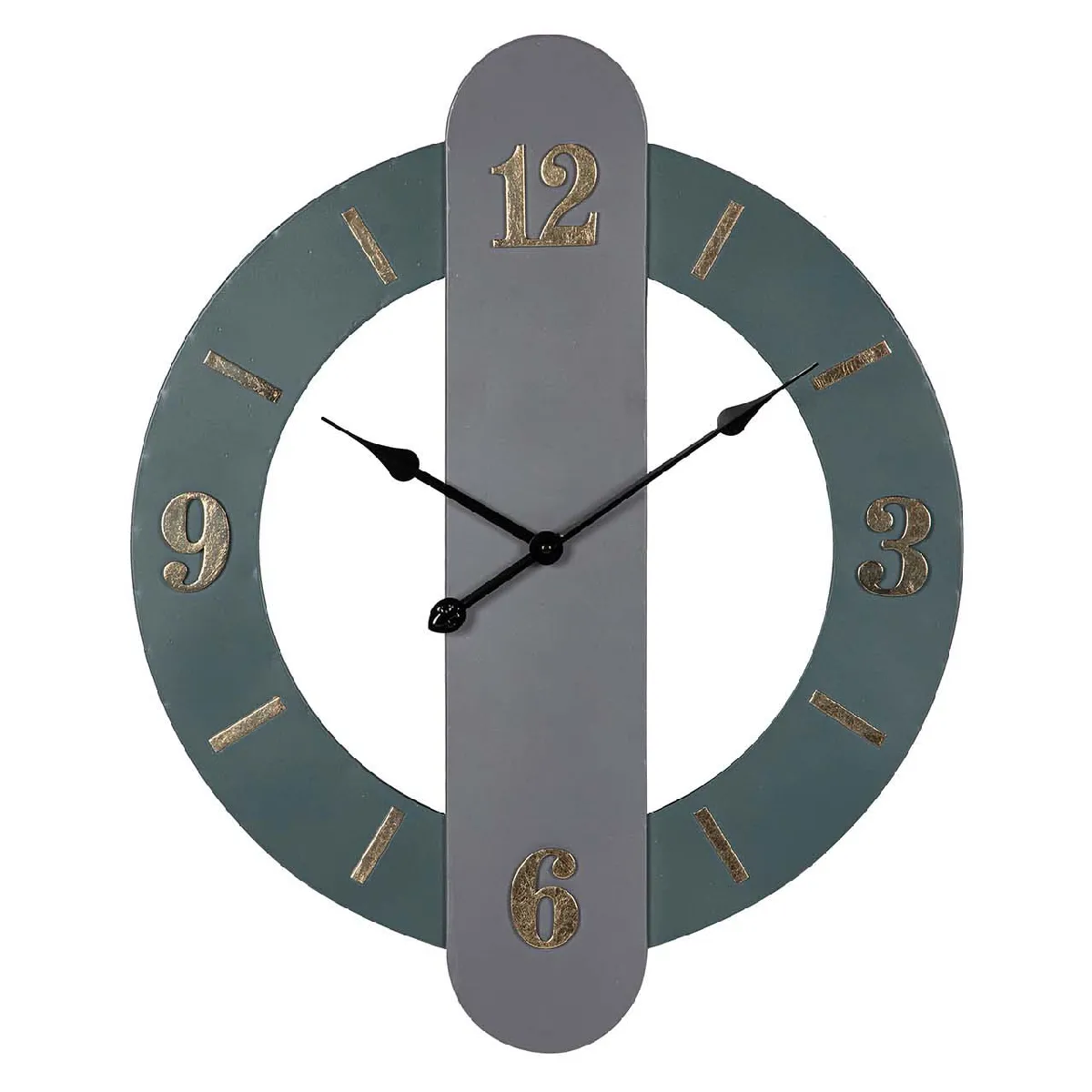 Horloge murale en métal gris doré 59 x 4 x 71 cm