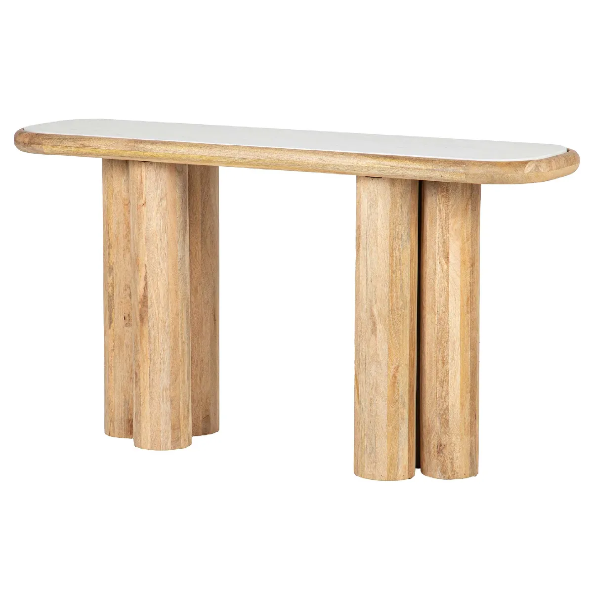 Console Telo en marbre et bois de manguier - 140 x 40 x 75 cm