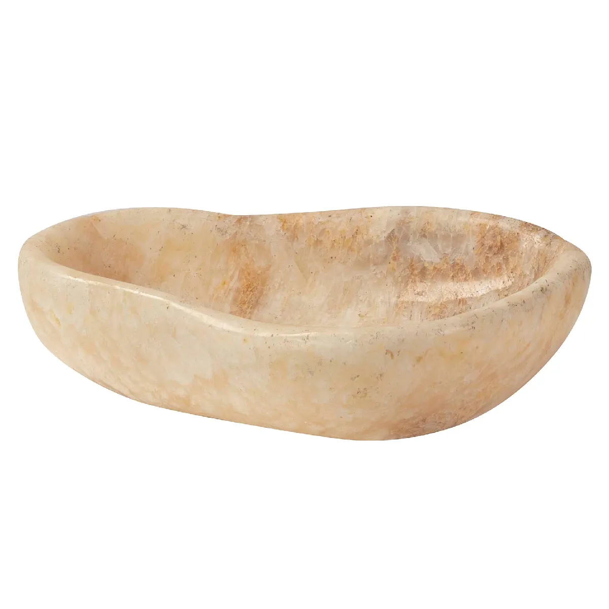 Centre de table en marbre beige 36 x 27 x 9 cm
