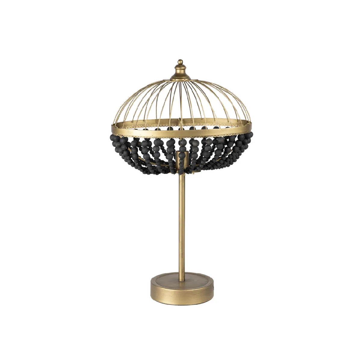 Lampe de table avec boules en métal et en bois 45 x 26 x 76 cm