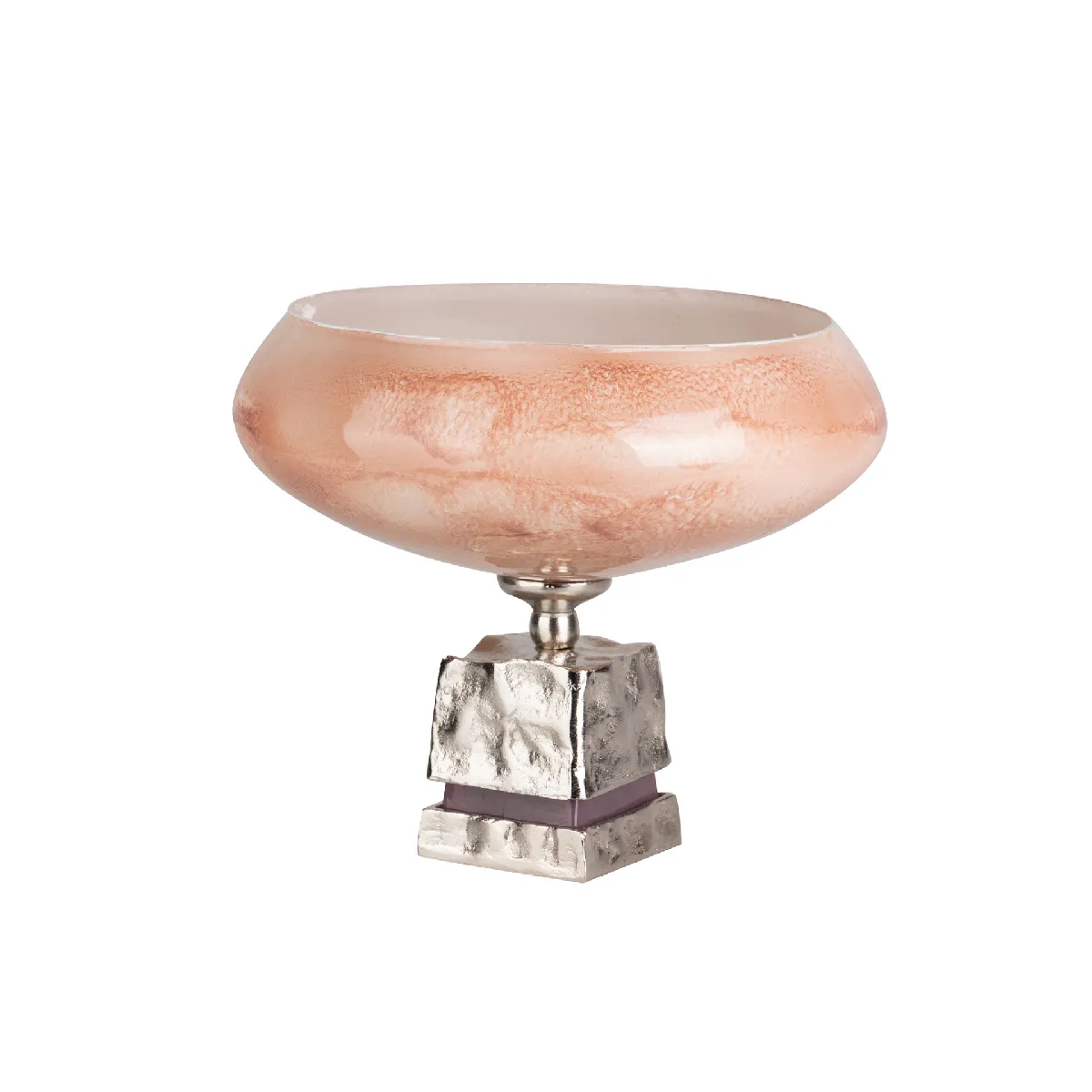 Centre de table en verre et aluminium 36 x 36 x 31 cm