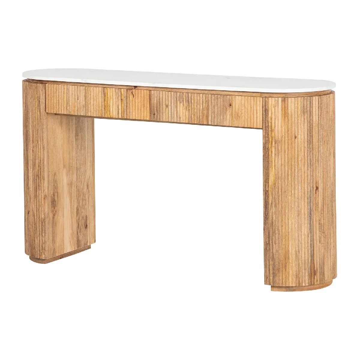 Console Tyla en bois de manguier marbré - 140 x 40 x 80 cm