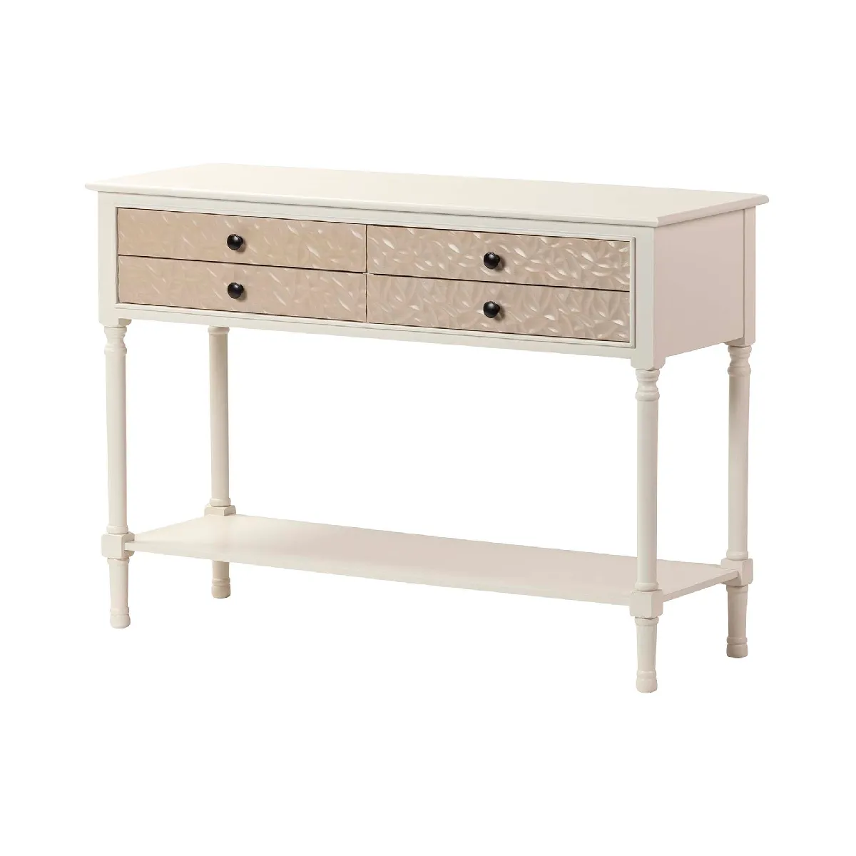 Console en MDF de pin blanc brun - 107 x 38 x 75 cm