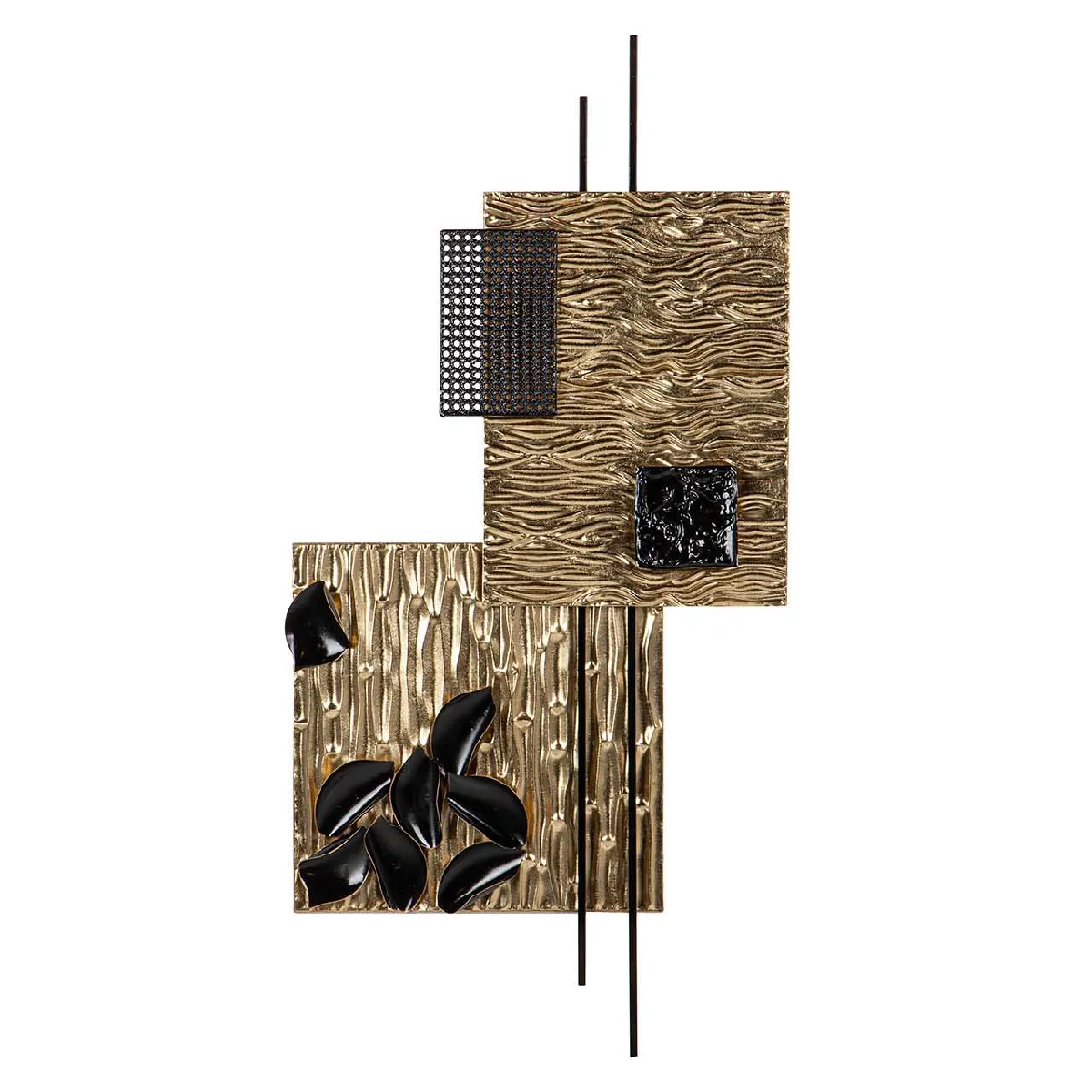 Décoration murale en métal noir et or 63 x 5 x 126 cm