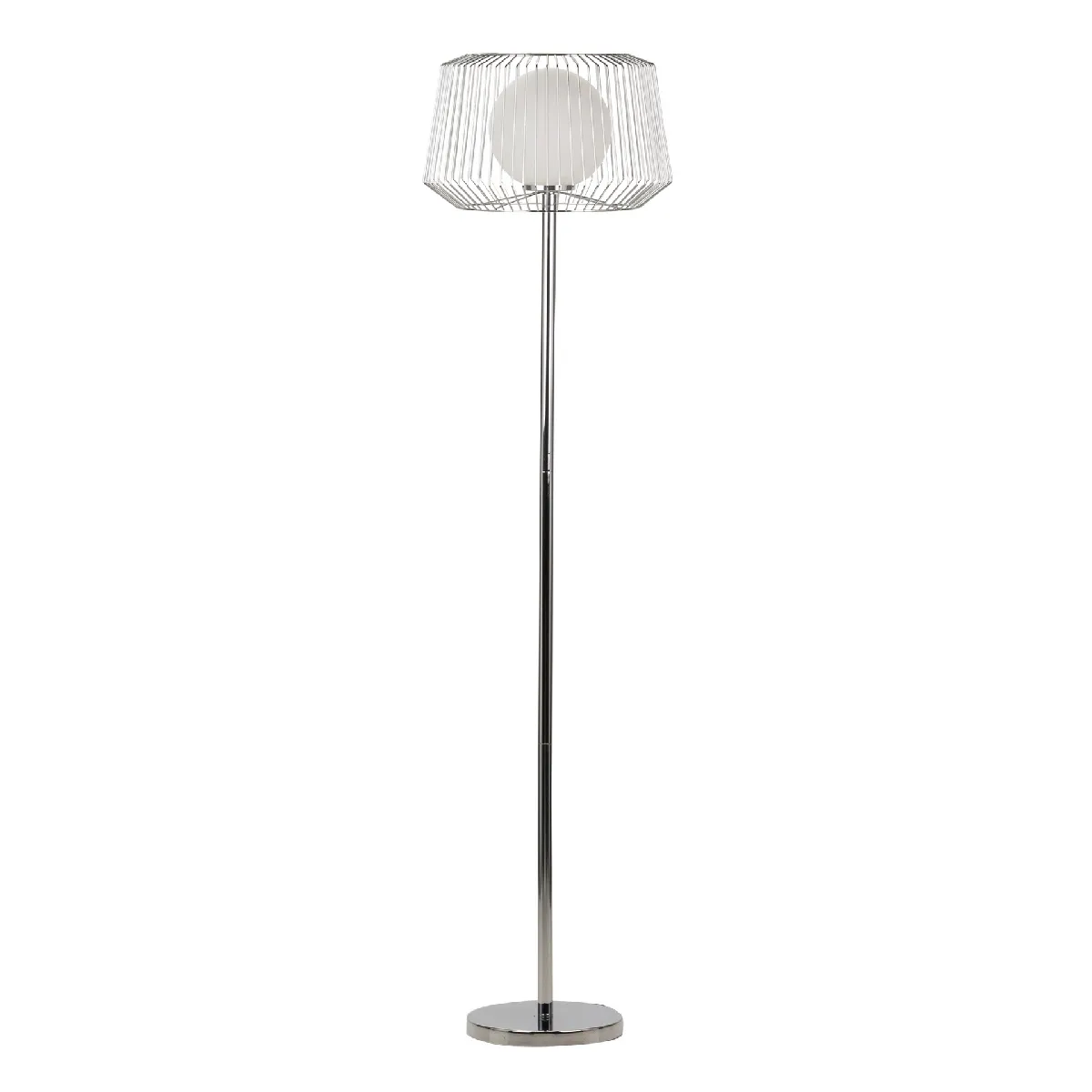 Lampadaire en métal blanc argenté 40 x 40 x 162,5 cm