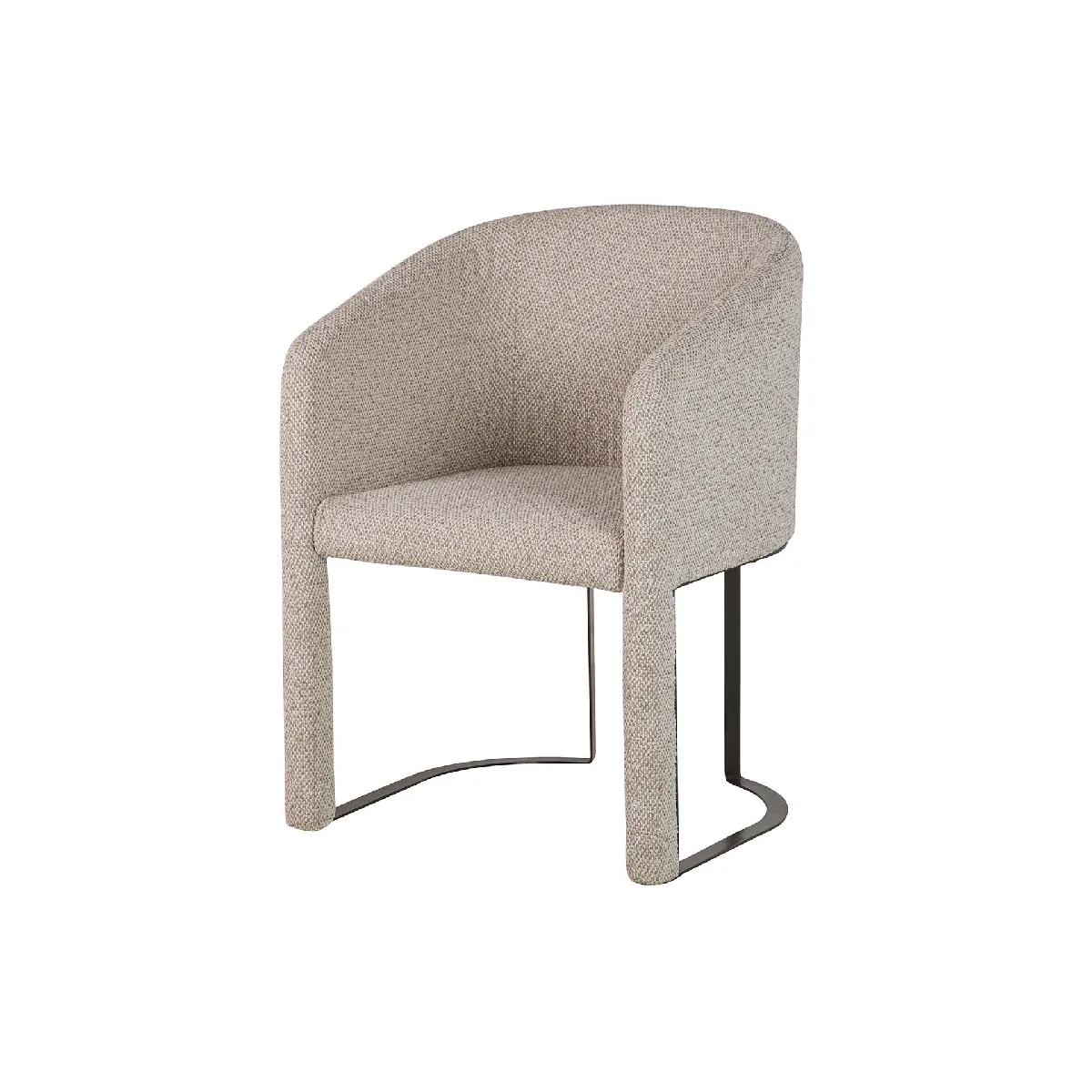 Fauteuil Tacoma en chenille métallique dorée - 60 x 59 x 83 cm