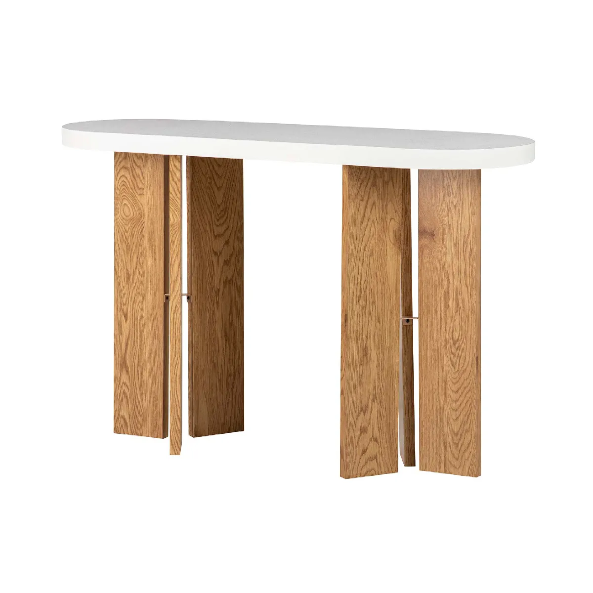 Console en MDF blanc-brun - 120 x 40 x 75 cm