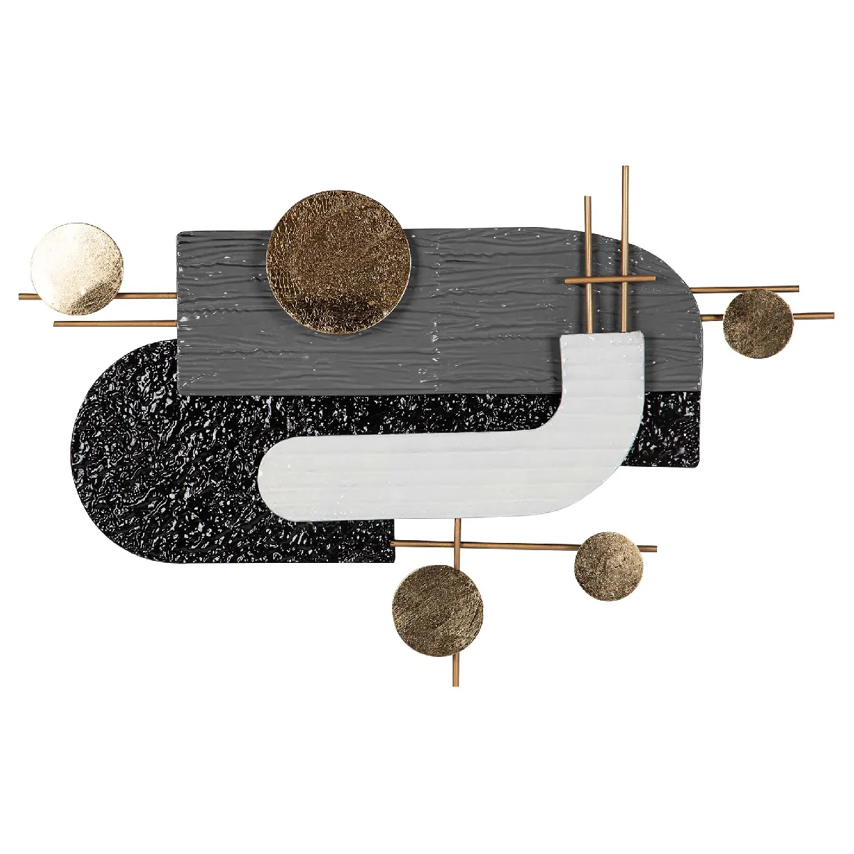 Décoration murale en métal noir et gris 91 x 5 x 50 cm