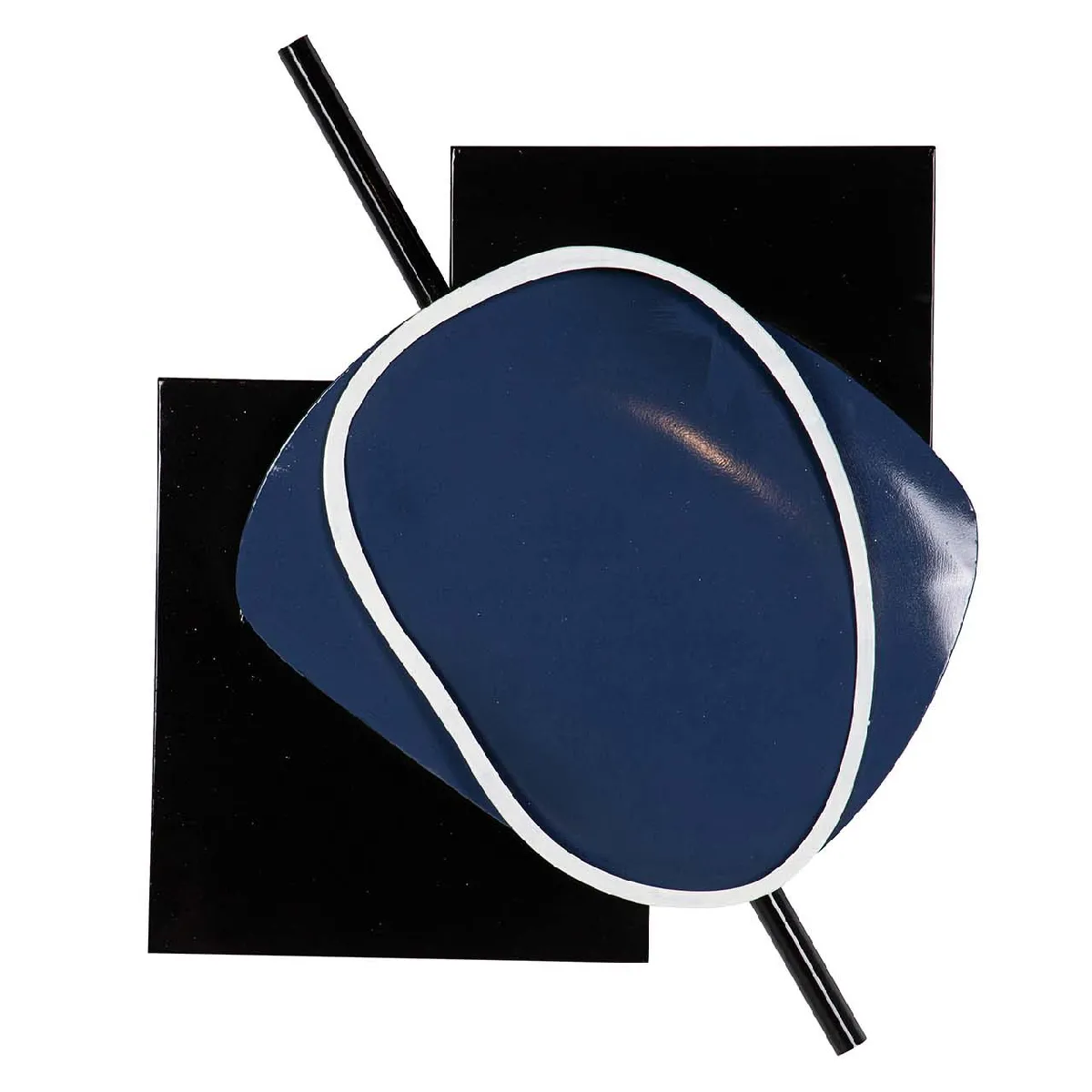 Décoration murale en métal noir et bleu 66 x 6 x 81 cm