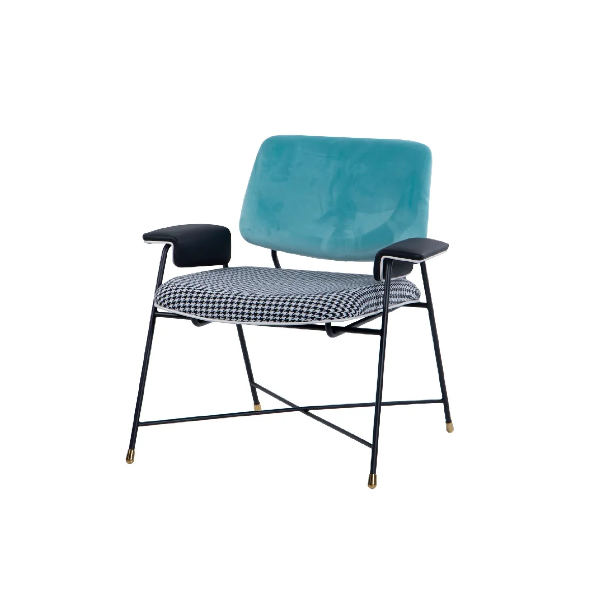 Fauteuil en velours vert Maine - 77 x 70 x 80 cm